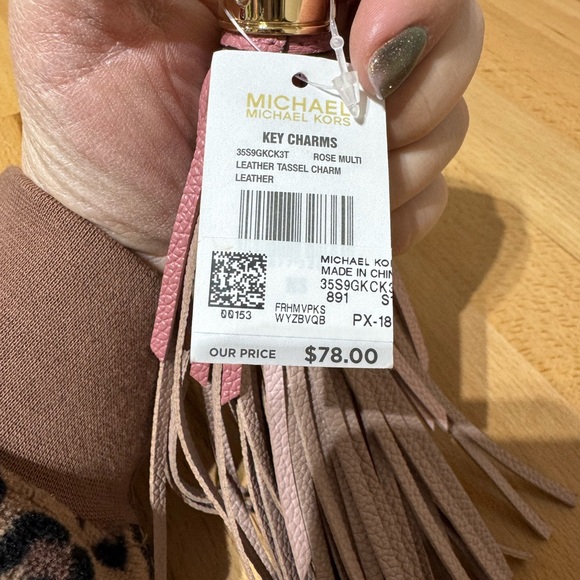 Michael Kors Shades of Pink Tassel Keychain Charm - Picture 7 of 7